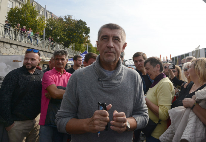 Babis egy korábbi kampányeseményen. Fotó: AFP