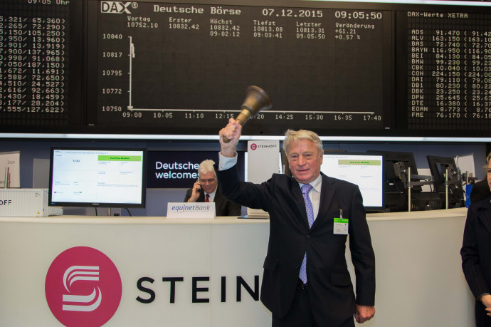 Bruno Steinhoff a cég frankfurti tőzsdei bevezetésekor