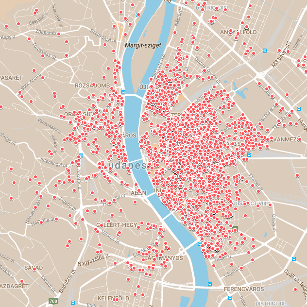 Most megnézheted, hogy hogyan burjánzott el Budapesten az évi 35 milliárdos Airbnb-biznisz