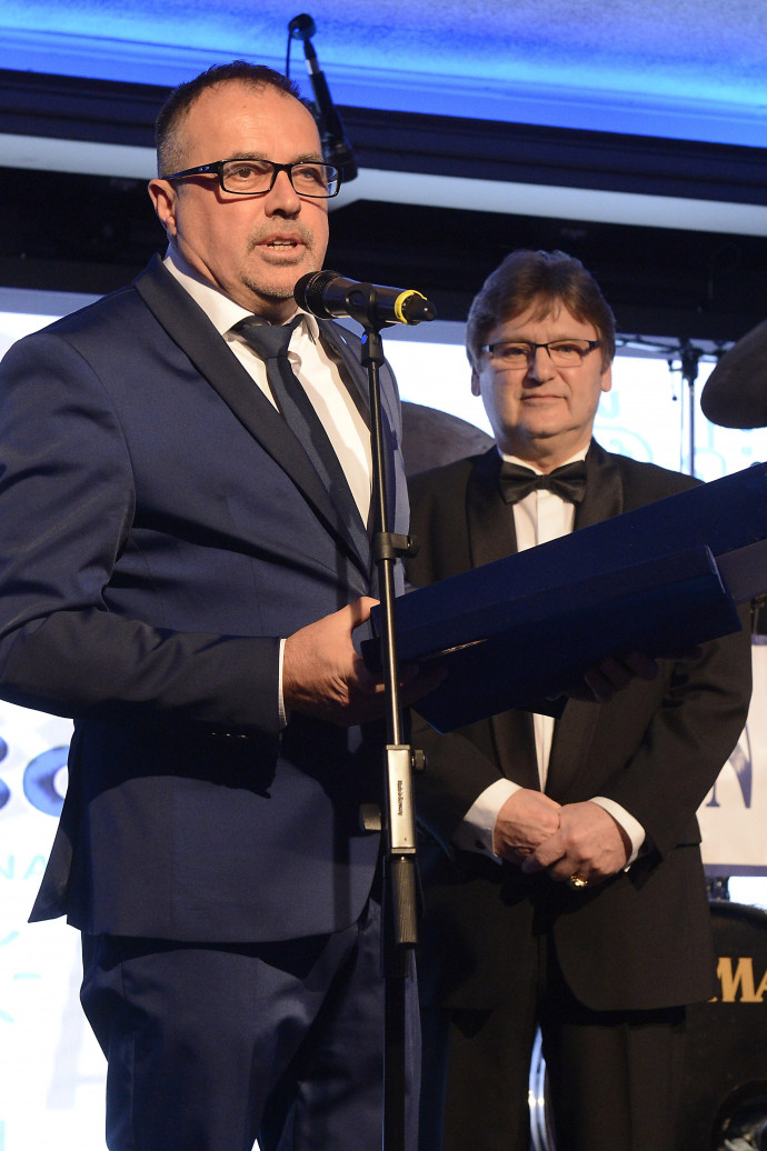 Balogh Sándor (balra) a 2018-as Szóvivő Bálon. Fotó: Soós Lajos/MTI