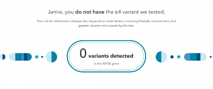 Eredményminta részlete a 23andMe-től.