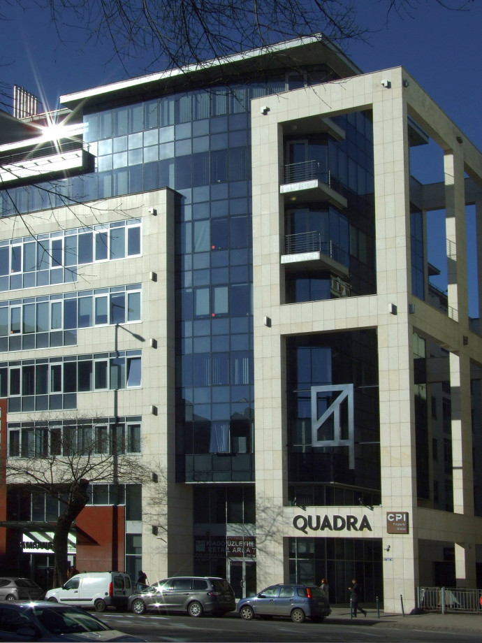 A CPI 2018-ban épült Qudra nevű irodaháza a Váci út elején. Fotó: Jászai Csaba/MTI