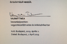 Andy Vajna örököse Vajna Tímea a hivatalos iratok szerint