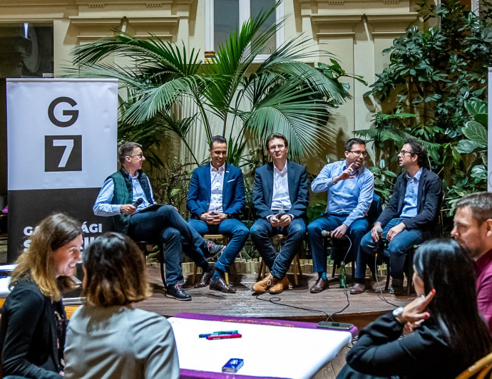 Hlavay Richárd, Szászi István (Bosch), Keszte Róbert (Continental), Zsótér Márton (KPMG), Bucsky Péter (G7) Fotó: Marjai János