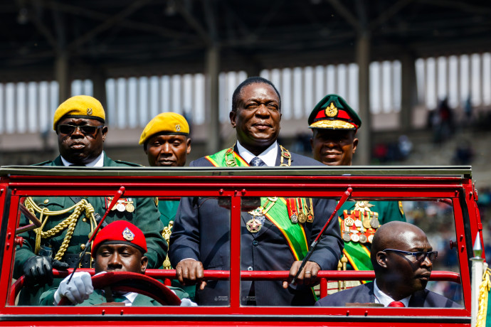 Emmerson Mnangagwa zimbabwei elnök. Fotó: AFP