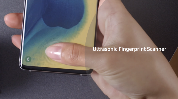 A Samsung kijelző alá rejtett ujjlenyomat-olvasója