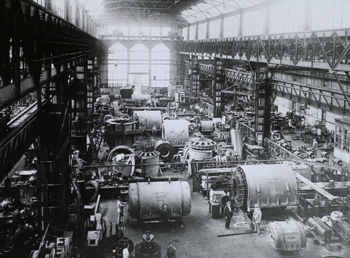 A Ganz Kis Rókus utcai gyárcsarnoka, 1930. Forrás: Fortepan / Adományozó