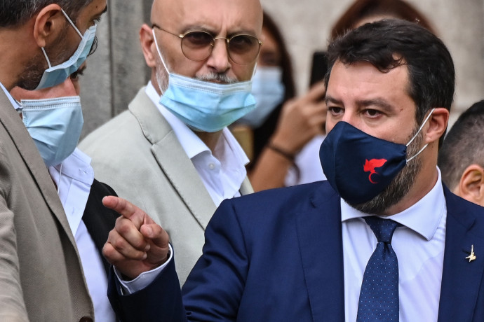 Matteo Salvini 2020. október 3-án Cataniában.Fotós: Alberto Pizzoli/AFP