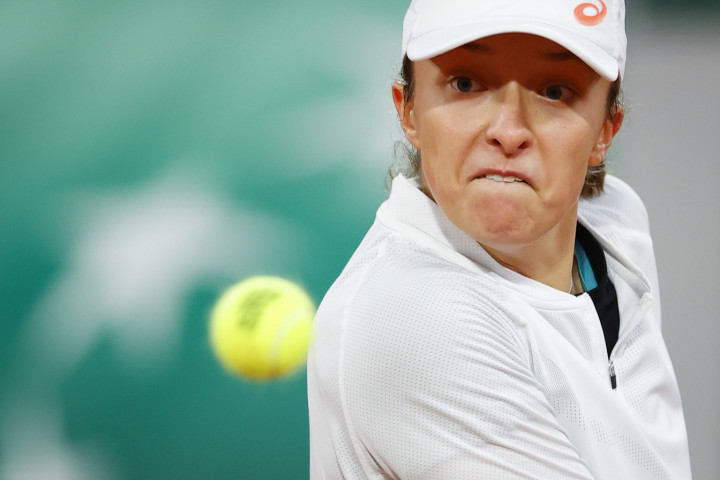 Iga Swiatek a Roland Garros nyolcaddöntőjében (Thomas Samons/AFP)