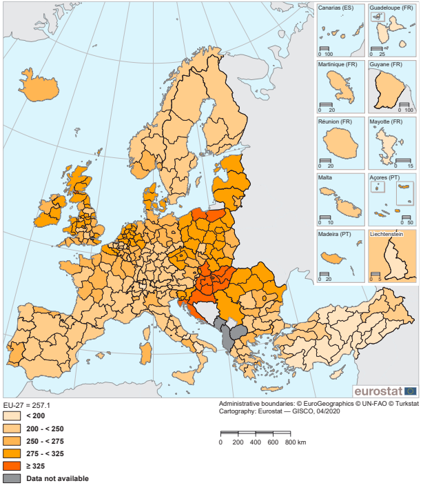 Forrás: Eurostat (online data code: hlth_cd_asdr2)