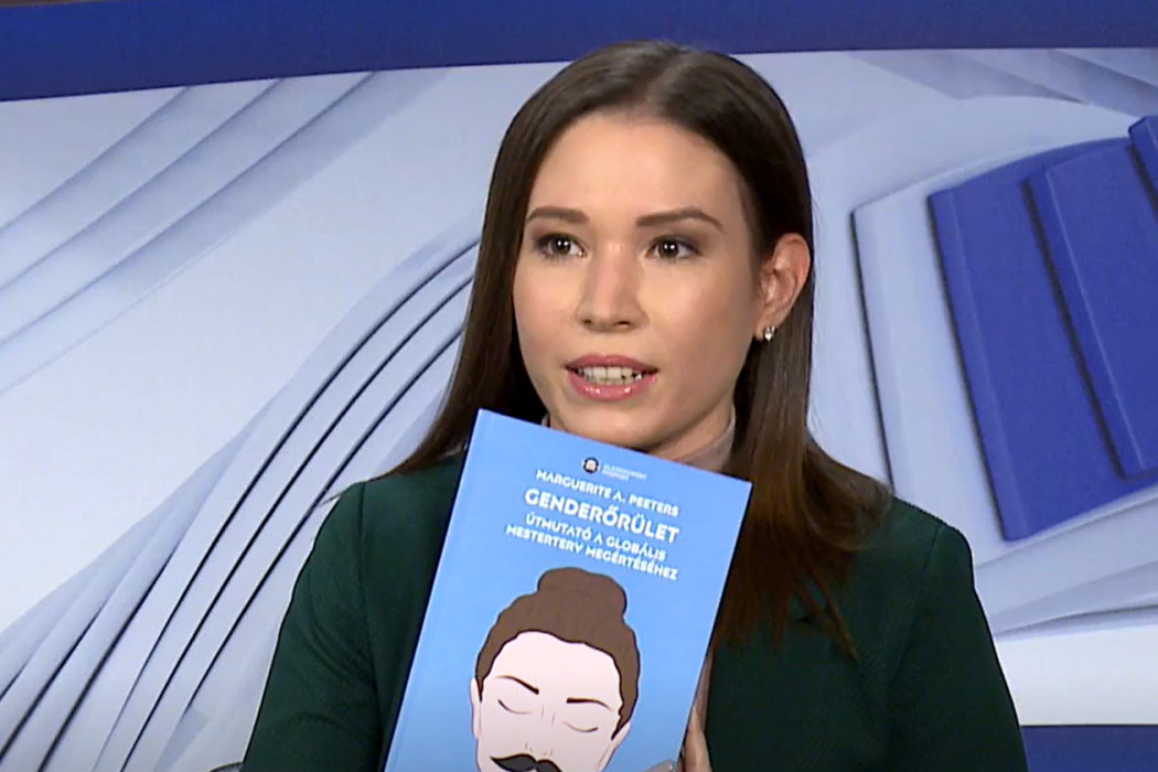 Párkányi Eszter az Alapjogokért Központ elemzője bemutatja az M1 reggeli műsorában a Genderőrület című könyvet