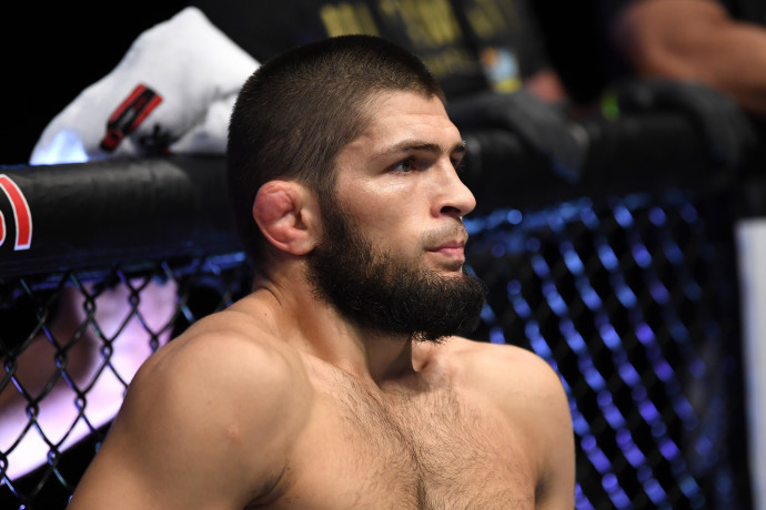 Khabib Nurmagomedov a Justin Gaethje elleni könnyűsúlyú bajnoki küzdelme előttFotó: Josh Hedges / Zuffa LLC / Getty Images