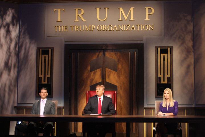 Donald Trump Jr, Donald Trump és Ivanka trump a „The Apprentice” című valóságshow forgatásán 2009-benFotó: Bill Tompkins / Getty Images