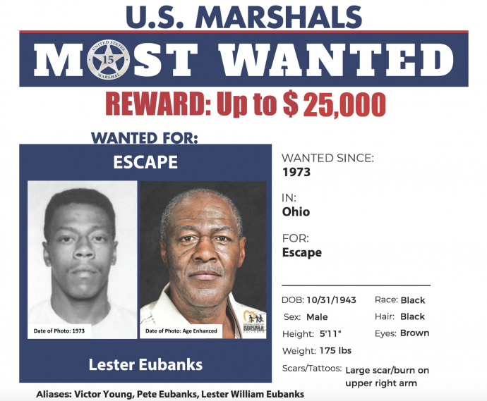 Lester Eubanks körözési képe – Forrás: U.S. Marshals Office