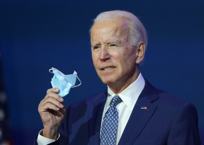 Joe Biden 2020. november 9-én, Wilmongtonban – Fotó: JOE RAEDLE / GETTY IMAGES NORTH AMERICA / Getty Images via AFP