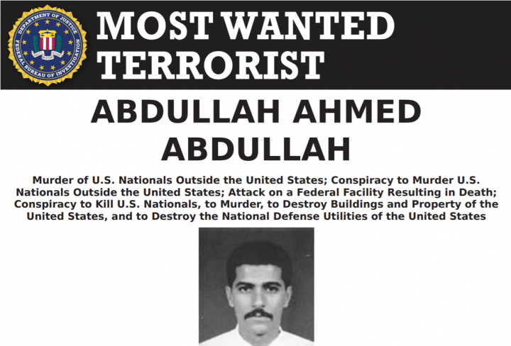 Abdullah Ahmed Abdullah az FBI legkeresettebb bűnözőinek listáján