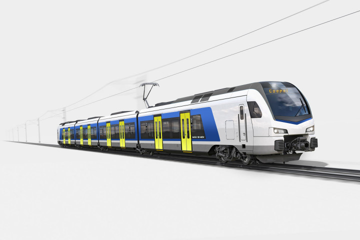 A Stadler (fent) és az Alstom (lent) lehetséges járműve – Kengyel Kristóf színterve – Forrás: Alstom, Stadler