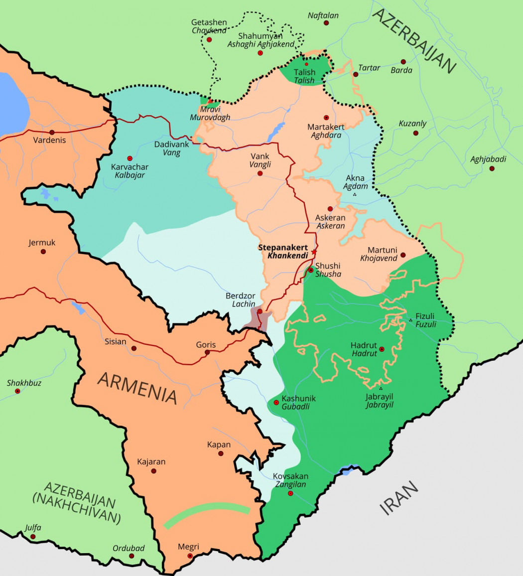 A régió felosztása a fegyverszünet után – Forrás: Wikipedia
