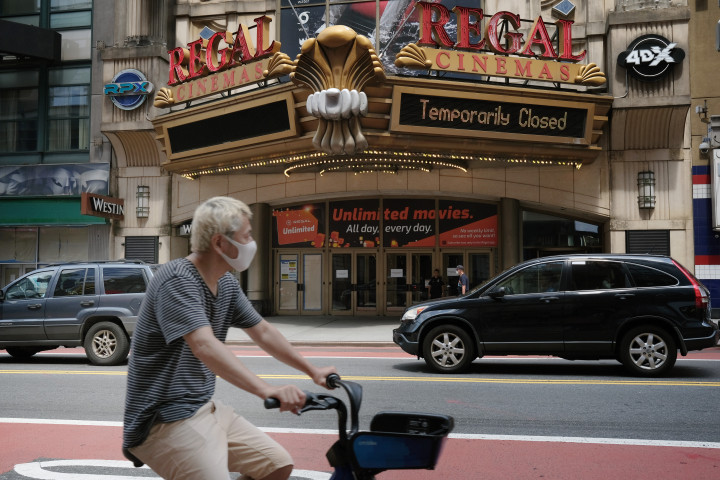 A Regal Cinemas ikonikus filmszínháza New Yorkban bezárva 2020 augusztusában – Fotó: Spencer Platt / Staff / Getty Images