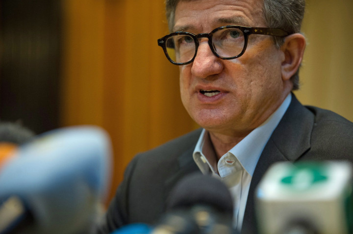 Szergej Taruta, a kelet-ukrajnai Donyeck megye kormányzója sajtótájékoztatót tart Donyeckben 2014. május 13-án. Fotó: Alekszej Furman / EPA / MTI
