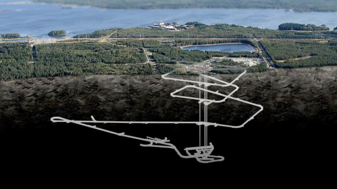 A Finnországban 17 millió dollárért épített Onkalo nukleáris hulladék tároló művészi ábrázolása. Forrás: https://www.world-nuclear-news.org/