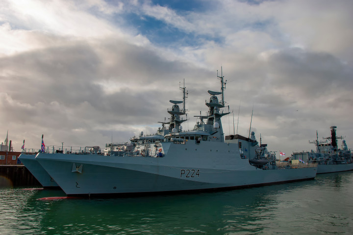 A HMS Tyne a portsmouthi kikötőben 2019 decemberében – Fotó: Shutterstock