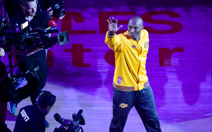 Kobe Bryant az utolsó Lakers-meccsén, 2016-ban – Fotó: Frederic J. Brown/AFP