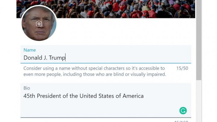 Képernyőfotó Donald Trump Twitter-fiókjáról – Fotó: BBC