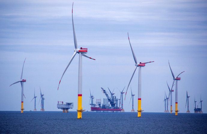 Tengeri szélerőművek Némotország partjainál a Balti-tengeren 2020 augusztusában – Fotó: Jens Büttner /picture alliance / Getty Images
