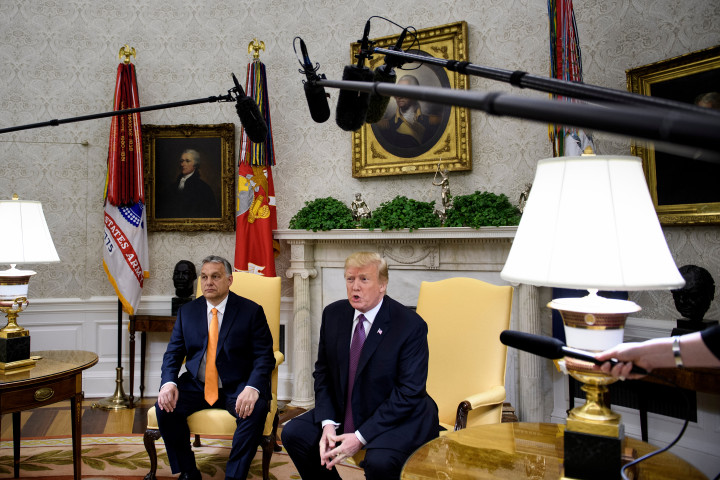 Orbán Viktor és Donald Trump találkozója 2019. május 13-án Washingtonban, a Fehér Házban – Fotó: Brendan Smialowski / AFP