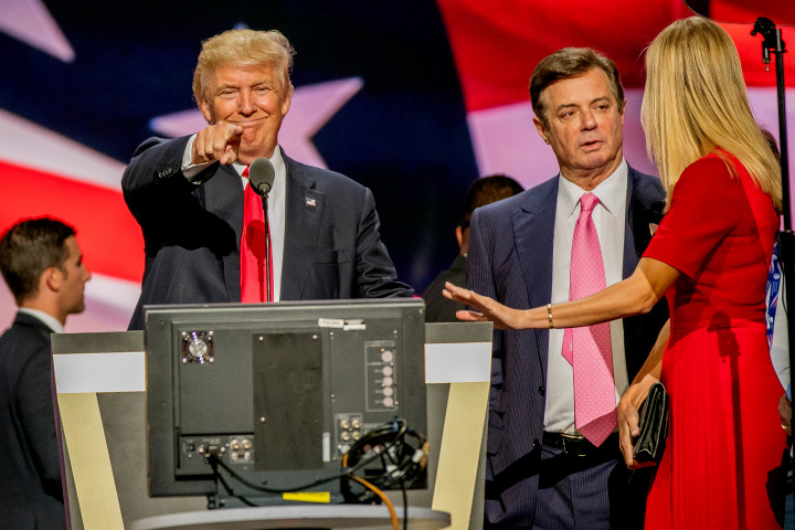 Donald Trump, Paul Manafort és Ivanka Trump 2016-ban – Fotó: Mark Reinstein / Corbis / Getty Images