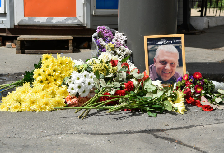 A meggyilkolt Pavel Seremetre emlékeznek 2016. július 20-án, Kijevben – Fotó: Stringer / Sputnik / Sputnik via AFP