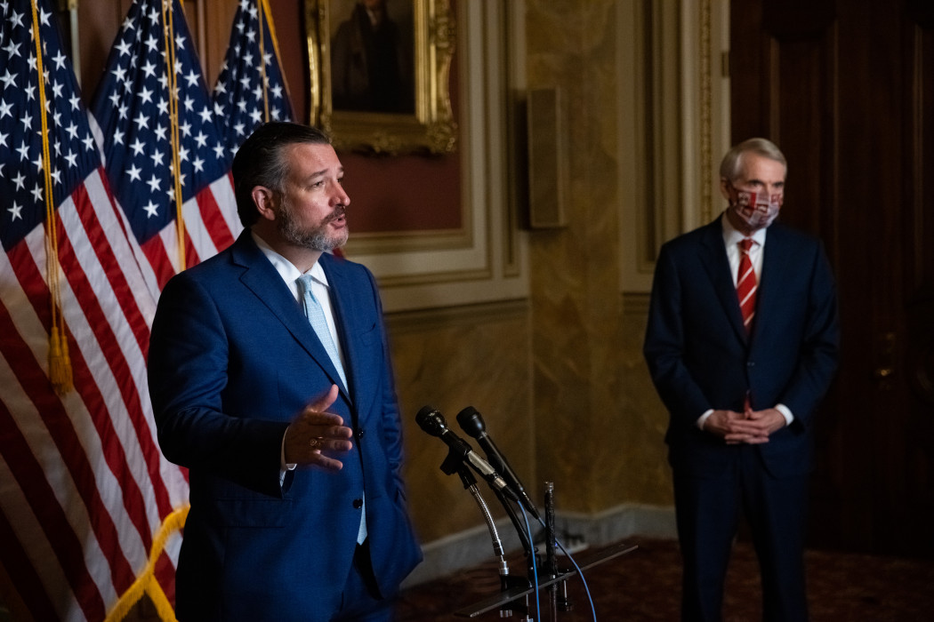 Ted Cruz egy sajtótájékoztatón 2020. október 27-én – Fotó: Grame Jennings / POOL / AFP
