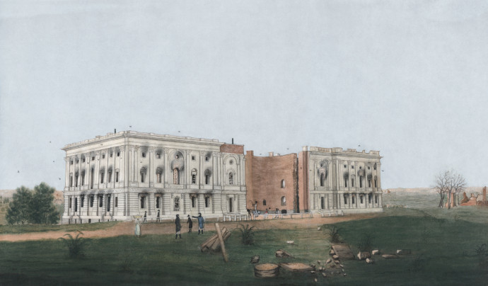 A Capitolium kiégett épülete George Munger korabeli festményén – Fotó: Wikipedia
