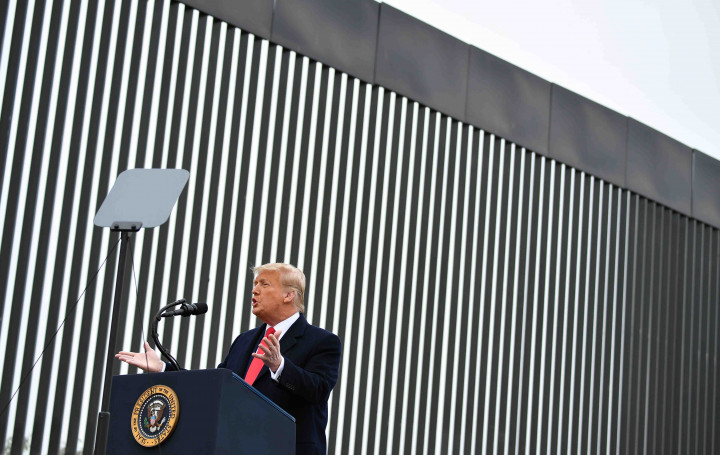 Trump beszéde a mexikói határfalnál – Fotó: Mandel Ngan / AFP