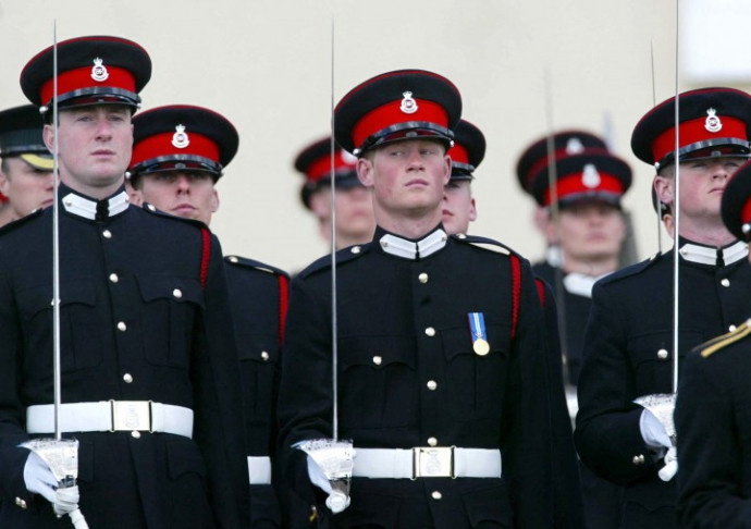 Prince Harry as a cadet of the Royal Military Academy Sandhurst in 2006. Photo: James Velacott / POOL / AFP