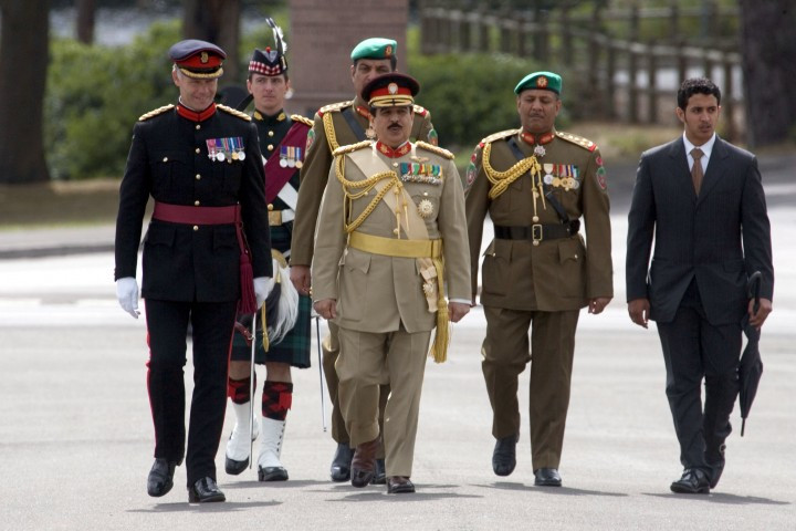 King Hamad of Bahrain visits the RMA Sandhurst in 2006. Photo: Justin Goff / UK Press / Getty Images