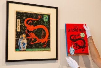 Több mint hárommillió euróért kelt el a Tintin-képregény különleges borítórajza