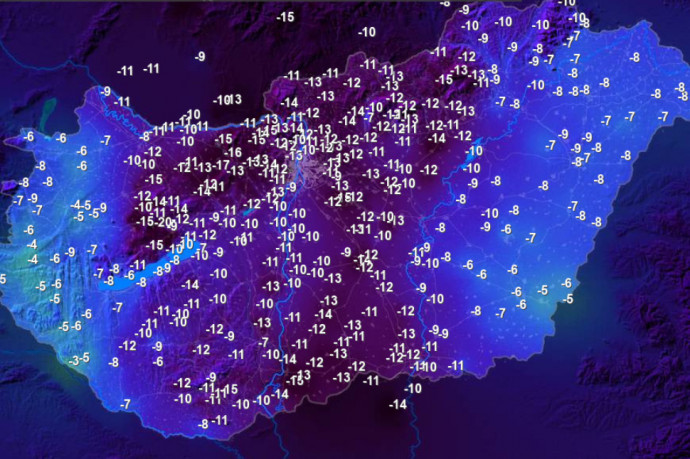 Mínusz húsz fok alá is esett a hőmérséklet az év eddigi leghidegebb éjszakáján