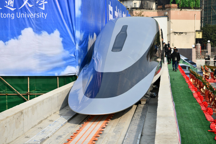 A rekorder maglev áramvonalas prototípusa – Fotó: AFP/Stringer/Imaginechina