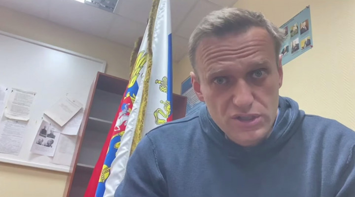 Navalnij a meghallgatására várakozva osztott meg egy videót 2021. január 18-án Himkiben – Fotó: Fotó: Alekszej Navalnij Instagram oldala / Reuters