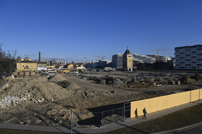 A lerombolt Közvágóhíd 2020. február 20-én – Fotó: Kovács Tamás / MTI