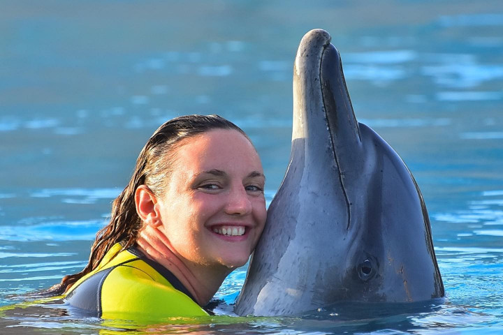 Nem mindenkinek tetszett, hogy Hosszú Katinka egy delfinnel úszkált Dubajban