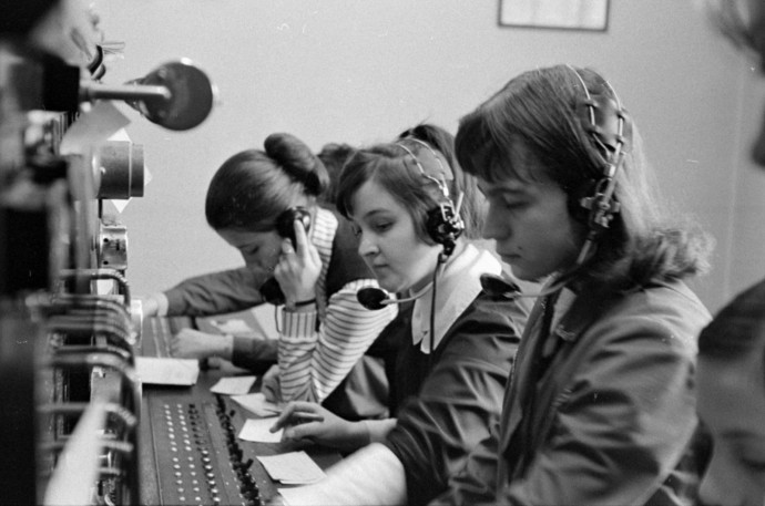 Telefonközpont Monoron a postán 1970-ben – Forrás: Péterffy István / Fortepan