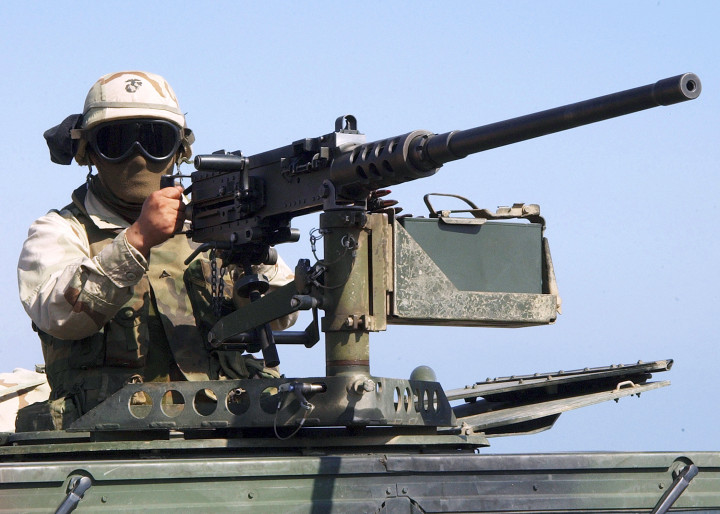 Egy .50-es kaliberű géppuska egy amerikai katonai járművön – Fotó: United States Navy