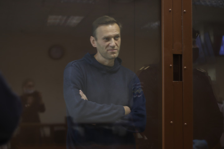 Alekszej Navalnij a moszkvai bíróságon február 5-én. Fotó: AFP – Moscow Court Press Service / Hando / ANADOLU AGENCY / Anadolu Agency