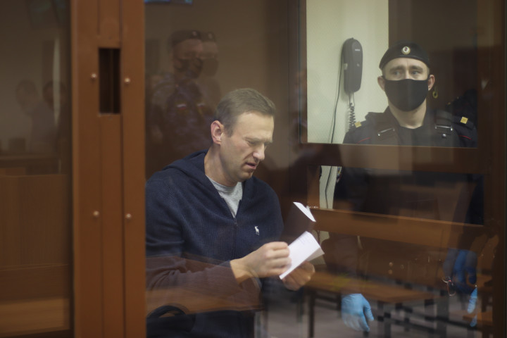 Navalnij a bírósági meghallgatáson 2021. február 2-án – Fotó: Moscow Court Press Service / Anadolu Agency / AFP