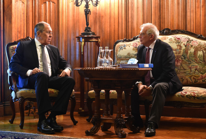 Lavrov és Borrell találkozója Moszkvában 2021. február 5-én – Fotó: Sputnik / AFP