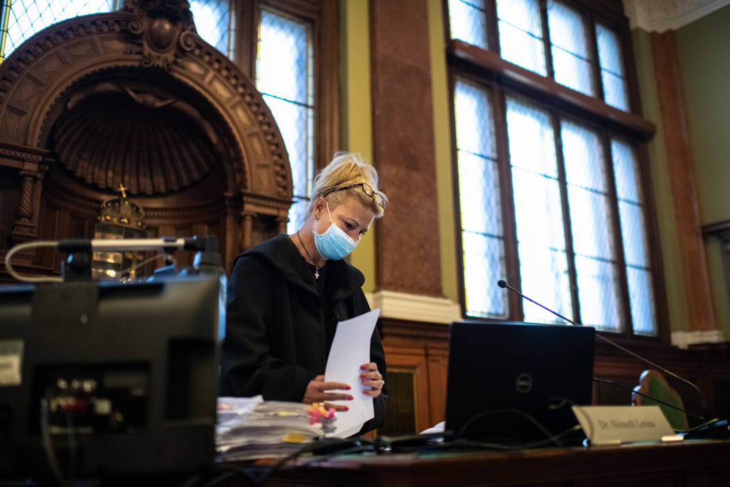 Németh Leona tanácselnök a Fővárosi Törvényszék 2020. szeptember 9-i tárgyalásán – Fotó: Bődey János / Telex