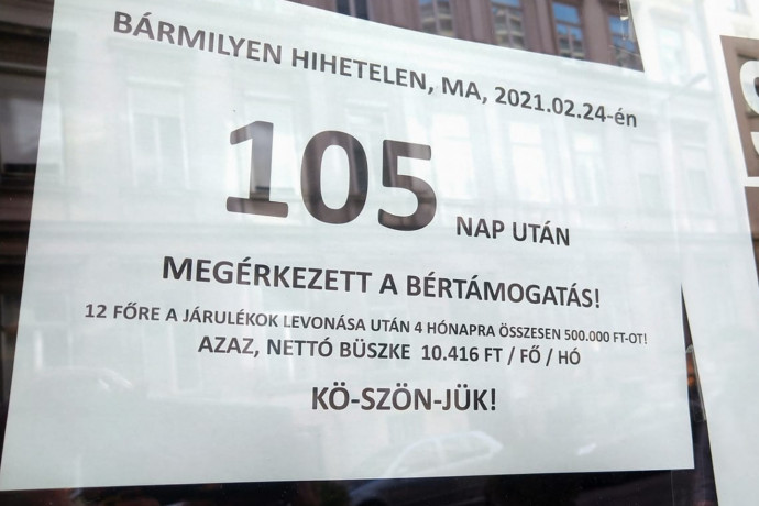 3,5 hónap után megérkezett, és fejenként havi 10 ezer forintra jön ki az állami bértámogatás egy népszerű pesti kávézóban